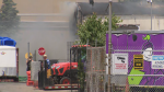 Smoke is seen billowing out of a building in Thorncliffe Park as crews battle a three-alarm fire on Friday, June 14, 2024. (CP24)