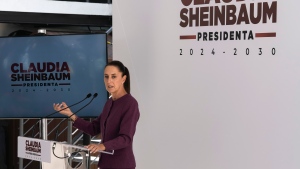 Mexico's future President Claudia Sheinbaum speaks during a press conference in Mexico City, Tuesday, June 11, 2024. (Eduardo Verdugo/AP Photo)