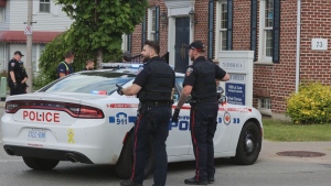 Durham police respond to a stabbing in Oshawa Friday June 14, 2024. 