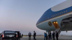 President Joe Biden walks to his limousine as he arrives on Air Force One, Saturday, June 15, 2024, in Los Angeles. Biden will attend a campaign event Saturday night. (AP Photo/Alex Brandon)