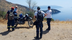 The search operation for a missing Dutch tourist whose body was found in a ravine. (Hellenic Rescue Team of Samos via CNN Newsource)