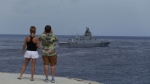 The Russian navy's Admiral Gorshkov frigate leaves the port of Havana, Cuba, June 17, 2024. (AP Photo/Ariel Ley)