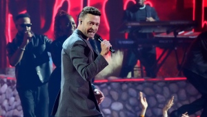 Justin Timberlake performs during the iHeartRadio Music Awards, Monday, April 1, 2024, at the Dolby Theatre in Los Angeles. (AP Photo/Chris Pizzello)