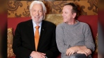 FILE - Donald Sutherland, left, and his son Kiefer Sutherland pose for a portrait in Los Angeles to promote the film "Forsaken." Donald Sutherland, the towering Canadian actor whose career spanned "M.A.S.H." to "The Hunger Games," has died at 88. (Photo by Matt Sayles/Invision/AP, File)