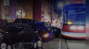 A Toronto mortgage broker has been found guilty of dangerous driving causing bodily harm after speeding past a Toronto streetcar and causing an automobile crash in 2021. (CTV News Toronto)