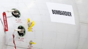 Bombardier Aircraft Assembly Centre in Mississauga, Ont., on Monday, January 22, 2024. THE CANADIAN PRESS/Christopher Katsarov