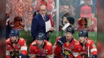 Florida Panthers head coach Paul Maurice reacts during the second period of Game 7 of the NHL hockey Stanley Cup Final against the Edmonton Oilers, Monday, June 24, 2024, in Sunrise, Fla. (AP Photo/Rebecca Blackwell)