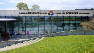 Ontario is searching for a temporary home for the Ontario Science Centre at a fraction of the size of the building the province abruptly closed last week due to structural concerns. A general view of the Ontario Science Centre is shown in Toronto, Friday, May 5, 2023. THE CANADIAN PRESSChris Young