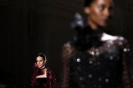 Models wear creations for the Elie Saab Haute Couture Fall-Winter 2024-2025 collection presented Wednesday, June 26, 2024 in Paris. (AP Photo/Christophe Ena)