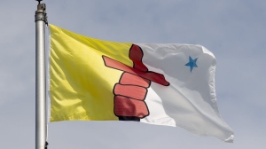 Nunavut's territorial flag flies in Ottawa, Tuesday June 30, 2020. THE CANADIAN PRESS/Adrian Wyld