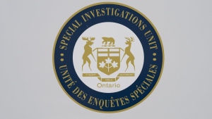 The logo of the Ontario Special Investigations Unit is pictured in Toronto on Friday, April 12, 2024. THE CANADIAN PRESS/Arlyn McAdorey