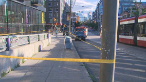 Police are on the scene of a stabbing in the area of King Street East and River Street. (CP24)
