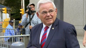 U.S. Sen. Bob Menendez, D-N.J., leaves federal court following the day's proceedings in his bribery trial, Tuesday, June 18, 2024, in New York. (AP Photo/Larry Neumeister, File)