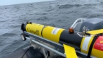 Pictured here, a glider undersea robot is prepared for launch into the Atlantic Ocean (Photo Courtesy CEOTR glider team)