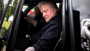 Steve Bannon gets into his car before reporting to Danbury Federal Correctional Institution, Monday, July 1, 2024, in Danbury, Conn. (Julia Nikhinson / AP Photo)