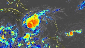 Hurricane Beryl is seen over the Caribbean in this image from the U.S. National Oceanic and Atmospheric Administration on July 3, 2024. (NOAA)
