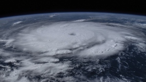 This image provided by NASA shows Hurricane Beryl from the International Space Station on Sunday, July 1, 2024. (NASA via AP)