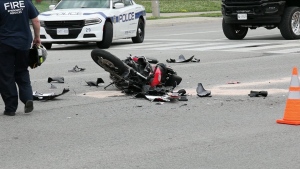 Motorcyclist critically injured after crash
