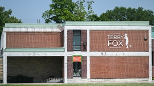 The Terry Fox Elementary School in the Pierrefonds-Roxboro borough in Montreal's West Island, is shown on Friday, July 5, 2024. (The Canadian Press/Graham Hughes).