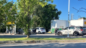 Police are on the scene of a shooting at a gas station in Scarborough on Saturday, July 6, 2024.