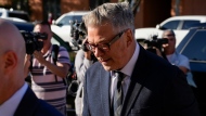 Alec Baldwin arrives to attend his trial in Santa Fe, N.M., Thursday, July 11, 2024. Baldwin is facing a charge of involuntary manslaughter in the death of a cinematographer on the set of the film "Rust". (Ramsay de Give/Pool Photo via AP)