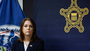 United States Secret Service Director Kimberly Cheatle looks on during a press conference at the Secret Service's Chicago Field Office on June 4, 2024 in Chicago, Illinois, ahead of the 2024 Democratic and Republican National Conventions. (Kamil Krzaczynski/AFP/Getty Images via CNN Newsource)