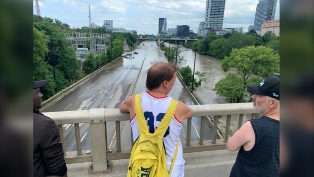 Gerrard overpass DVP flood below July 16