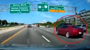 Brazen hit-and-run on busy Florida highway