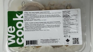 WeCook brand Swiss cheese meatballs, creamy mustard sauce, is shown in this undated handout photo. The Canadian Food Inspection Agency is recalling a WeCook ready-to-eat meatball dish due to possible Listeria contamination. THE CANADIAN PRESS/HO - Government of Canada