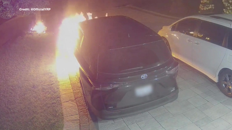 York Regional Police video shows a Markham home shot at and a SUV set on fire in July.