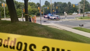 police, cruiser, crash, North York, 