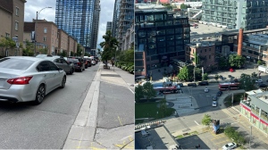 The traffic in Toronto's Liberty Village is seen in these undated images. (Graham O'Hanlon)