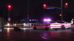 Police are on the scene of a motorcycle crash in Mississauga on Friday, July 26, 2024. (Jacob Estrin/CTV News Toronto)