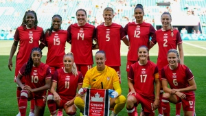 Canada's women's soccer team has been hit with a six-point penalty by FIFA, severely impacting its chances of defending its Olympic gold medal. (The Canadian Press/AP/Silvia Izquierdo)