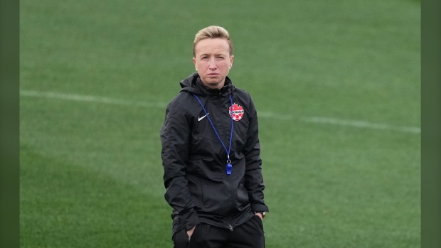 Canadian women's soccer coach Bev Priestman