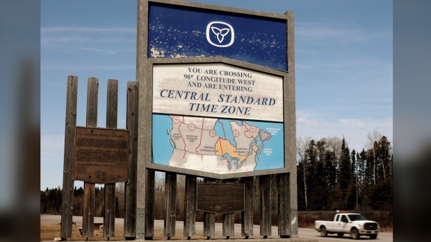 sign on the Trans-Canada Highway west of Thunder B