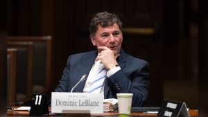 Minister of Public Safety, Democratic Institutions and Intergovernmental Affairs Dominic LeBlanc waits to appear at the Procedure and House Affairs committee, Thursday, June 20, 2024 in Ottawa. THE CANADIAN PRESS/Adrian Wyld