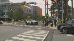 Police are responding to a suspicious package found at U of T Scarborough on Tuesday, Aug. 6, 2024. (CTV News Toronto)