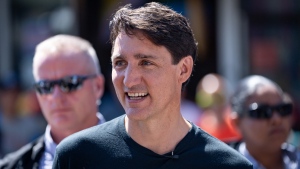 Prime Minister Justin Trudeau walks along Davie St. before the Pride Parade in Vancouver on Sunday August 4, 2024. THE CANADIAN PRESS/Ethan Cairns