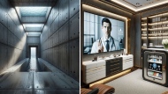 Increasingly, the ultra wealthy are interested in features such as escape tunnels and medical rooms as seen on these renderings. SAFE say they have created some facilities to rival operating theatres at the best hospitals, with decontamination chambers and fully stocked pharmacies.
Mandatory Credit:	Courtesy SAFE via CNN Newsource