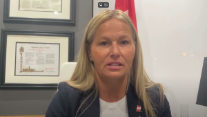 Pickering Coun. Lisa Robinson is seen in a screen grab from a video posted to YouTube on Aug. 7. 