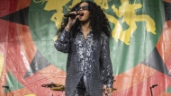 FILE - H.E.R. performs at the 2023 New Orleans Jazz & Heritage Festival on May 6, 2023. (Photo by Amy Harris/Invision/AP, File)