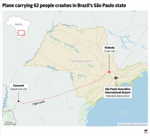 Brazil plane crash map