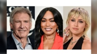 This combination of photos show Harrison Ford, Angela Bassett and Miley Cyrus, who will be honored by Disney at a ceremony as a part of the D23 convention. (AP Photo)