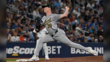 Oakland Athletics starting pitcher JP Sears