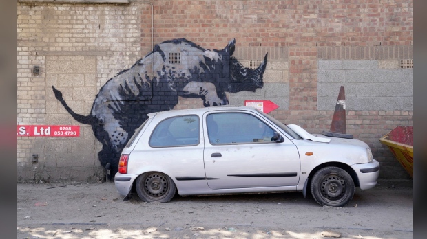 Banksy artwork rhinoceros