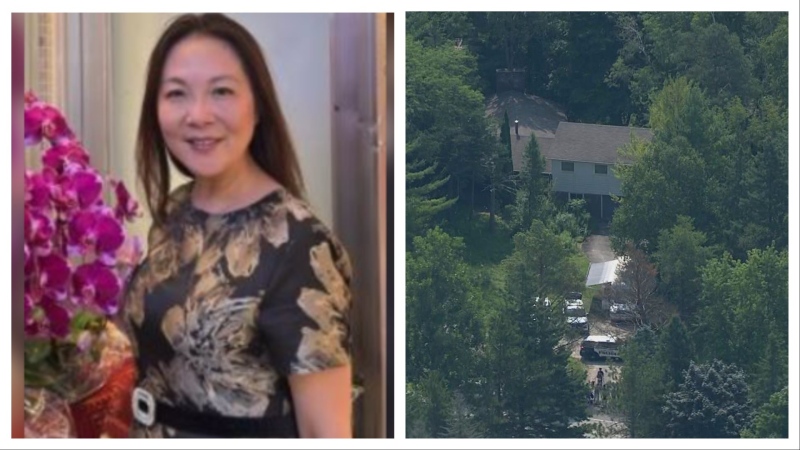 Police are seen searching a Stouffville neighbourhood for Yuk-Ying Anita Mui on Tuesday, Aug. 13.