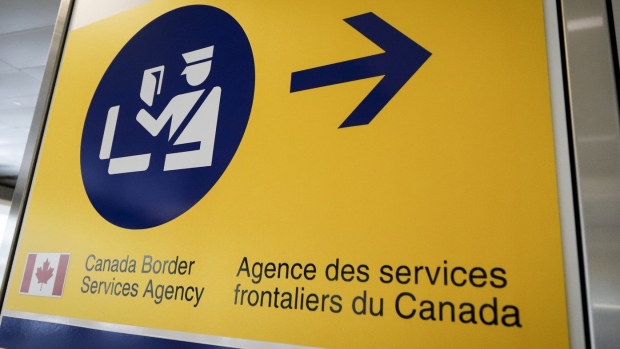 A Canada Border Services Agency sign is seen in Calgary, Alta., Thursday, Aug. 1, 2019. THE CANADIAN PRESS/Jeff McIntosh