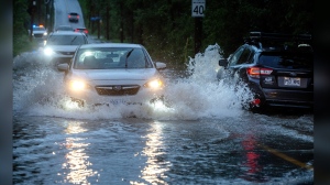 flooded streets in Sainte-Anne-de-Bellevue