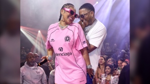 (From left) Ashanti and Nelly in Miami in February. Alexander Tamargo/Getty Images via CNN Newsource